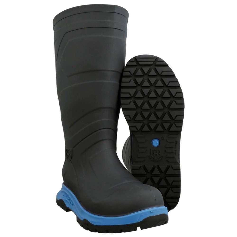 HEARTLAND LEADER Mens Sz 9 Black Plain Toe Slip Resistant Waterproof Boots NEW